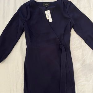 J crew navy wrap dress new with tags